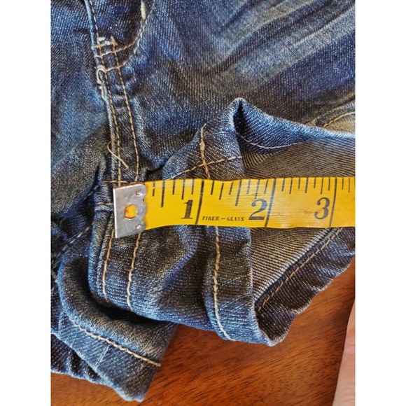 Women's Zandi Denim Distressed Low Rise Short Jean Shorts Size 7 Y2k - Picture 6 of 8